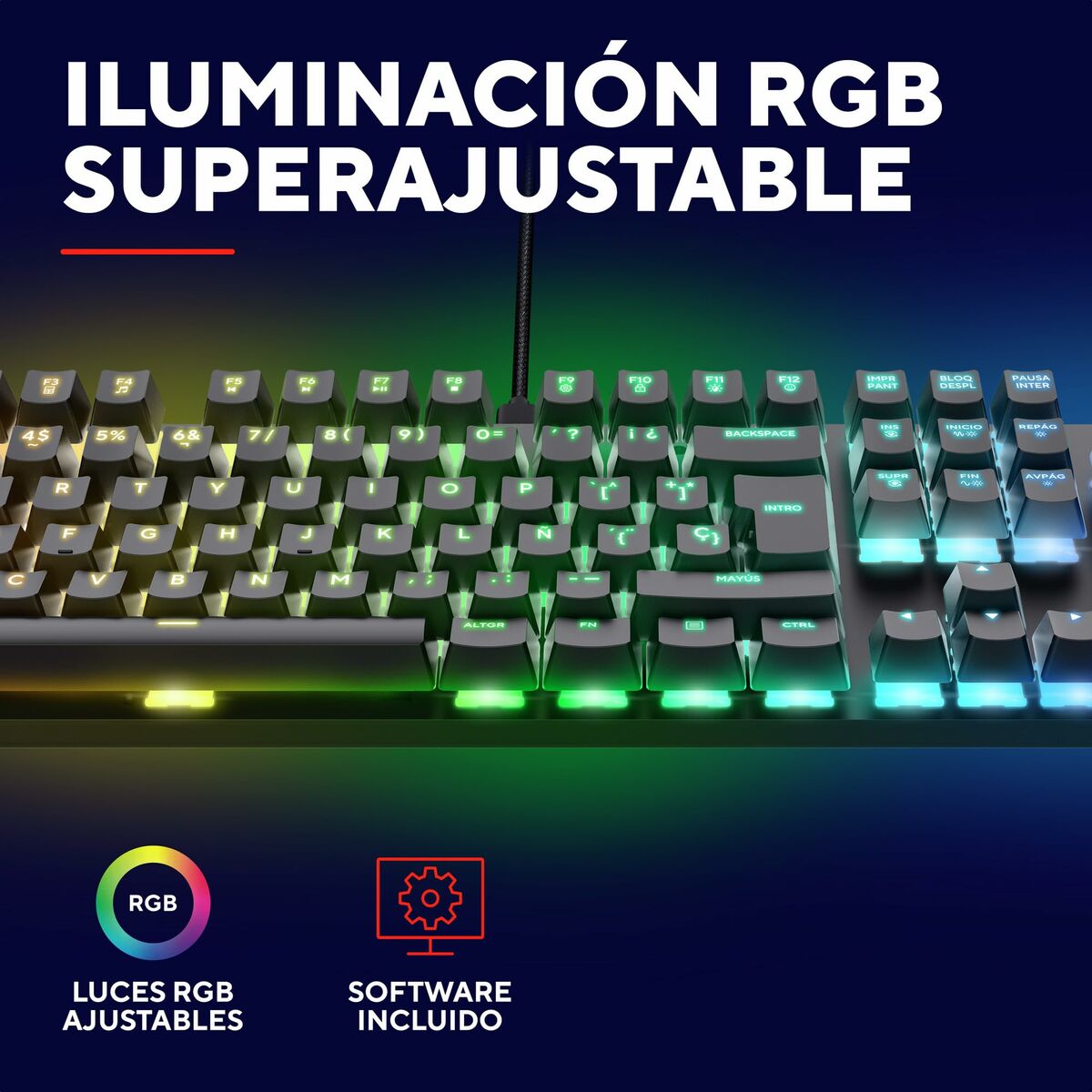 Teclado Gaming Trust 25682 Negro Qwerty Español