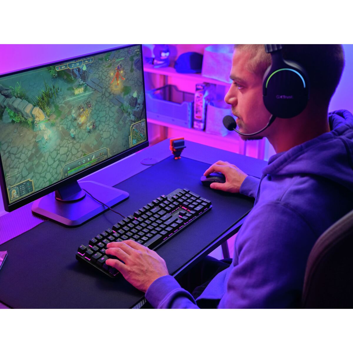 Teclado Gaming Trust 25682 Negro Qwerty Español