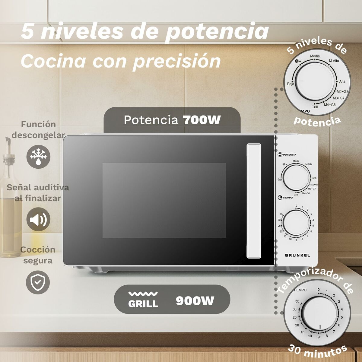 Microondas Grunkel MWG-20GRILL 700 W 20 L