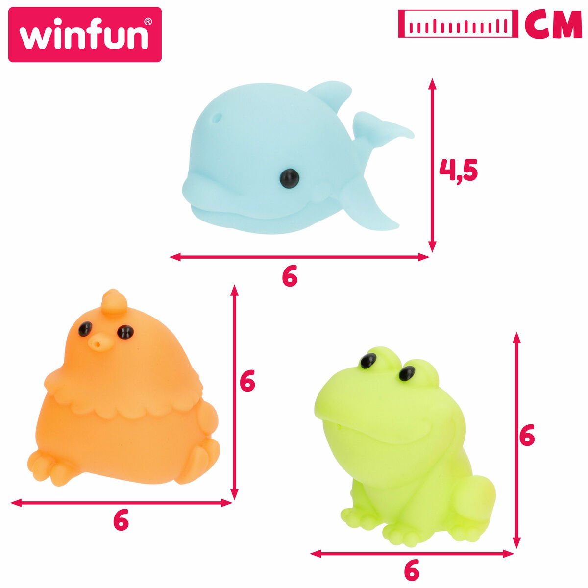 Set Animales para la Bañera Winfun 6 X 4,5 X 8 CM 4 Unidades