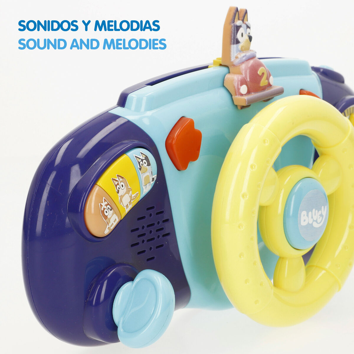 Volante para Carrito de Paseo Bluey 26 x 16 x 7 cm (4 Unidades)