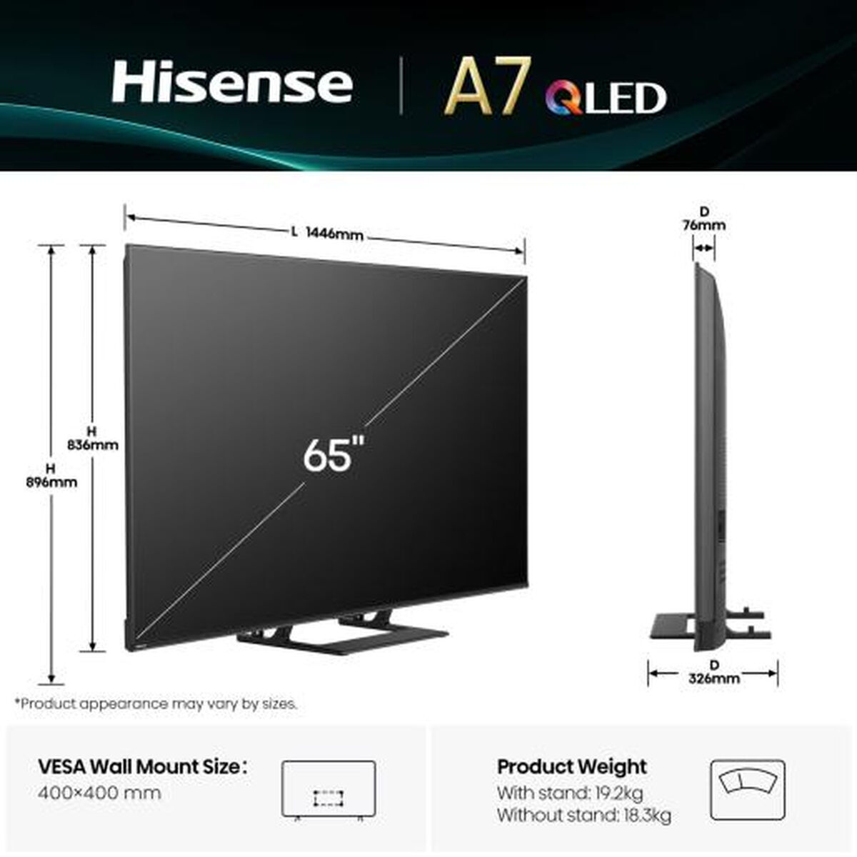 Smart TV Hisense 65A7Q 65" 4K Ultra HD LED HDR D-LED