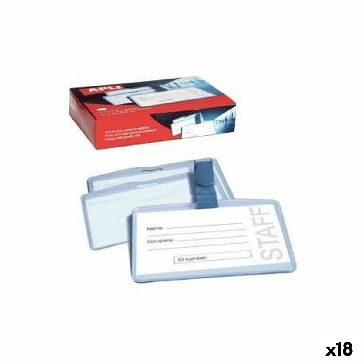 Funda para Tarjeta Identificativa Apli Transparente Plástico 90 x 56 mm 25 Piezas (18 Unidades)