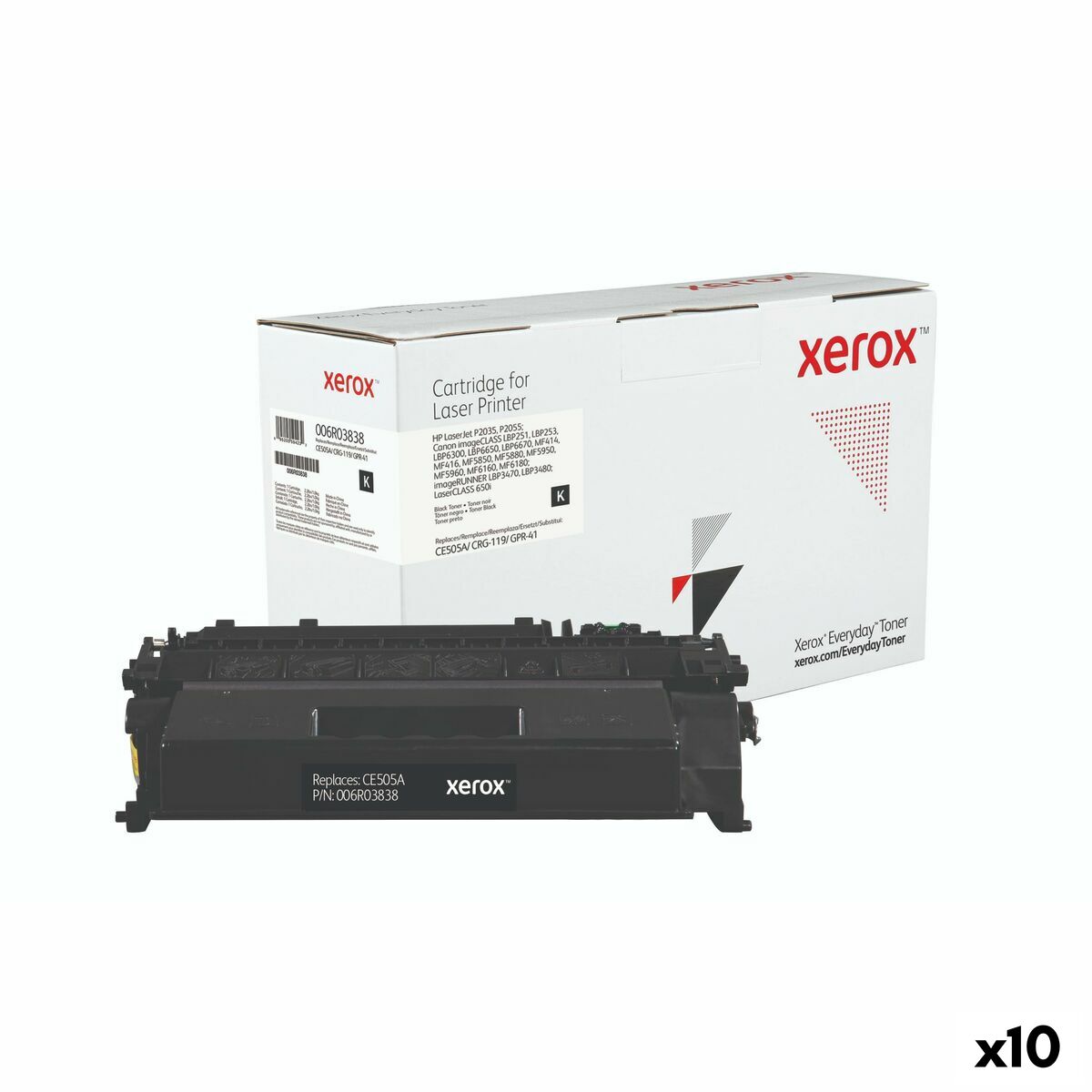 Tóner Xerox CE505A Negro (10 Unidades)