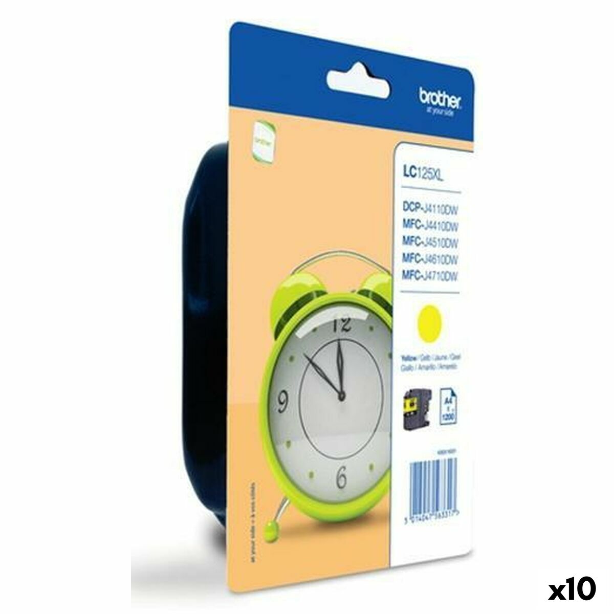 Cartucho de Tinta Original Brother LC125XLY Amarillo (10 Unidades)
