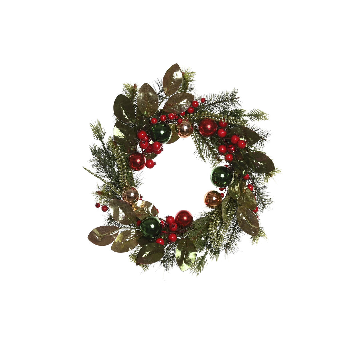 Corona de Navidad Home ESPRIT Rojo Verde PVC 50 x 15 x 50 cm