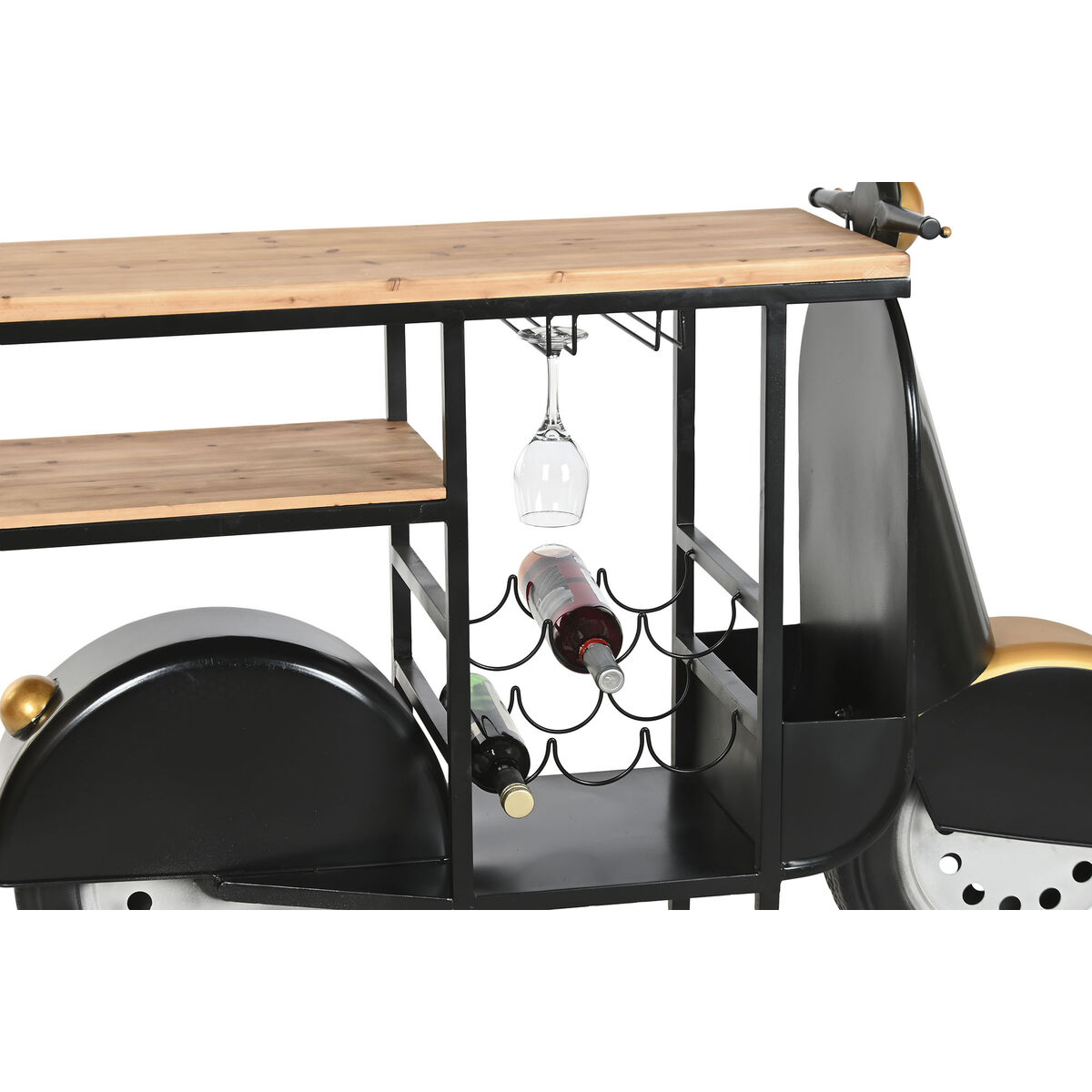 Botellero Home ESPRIT Negro Dorado 134 X 36 X 92 CM