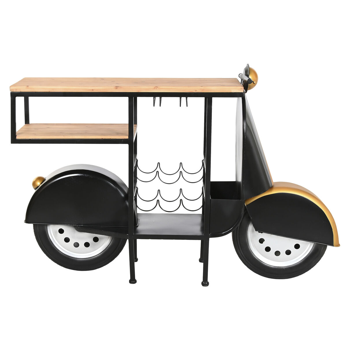 Botellero Home ESPRIT Negro Dorado 134 X 36 X 92 CM