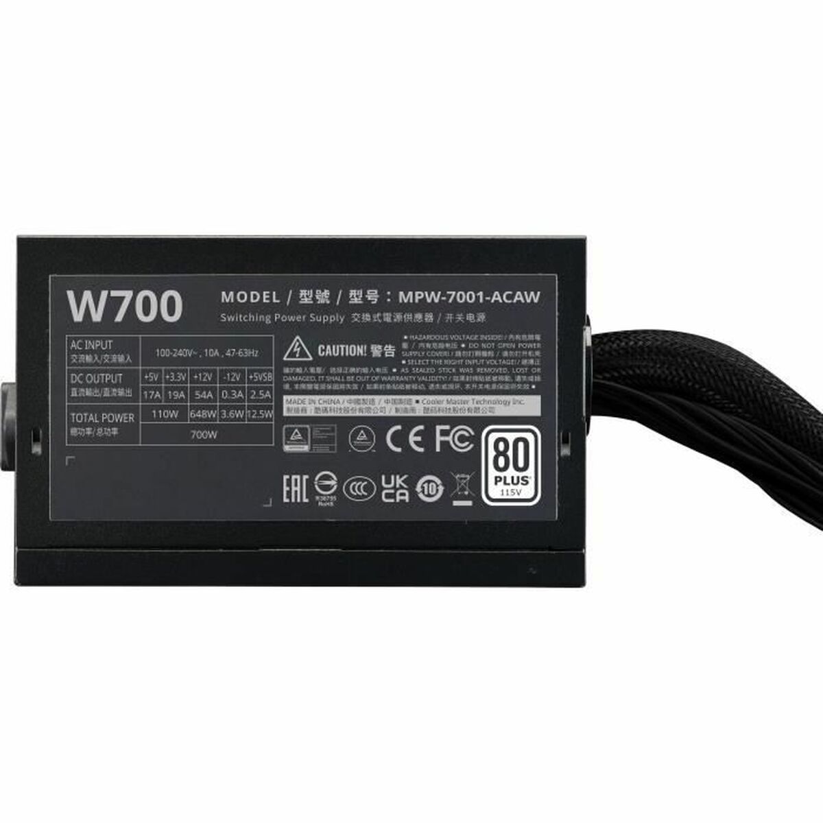 Fuente de Alimentación Cooler Master ATX 700 W 110 W 80 PLUS