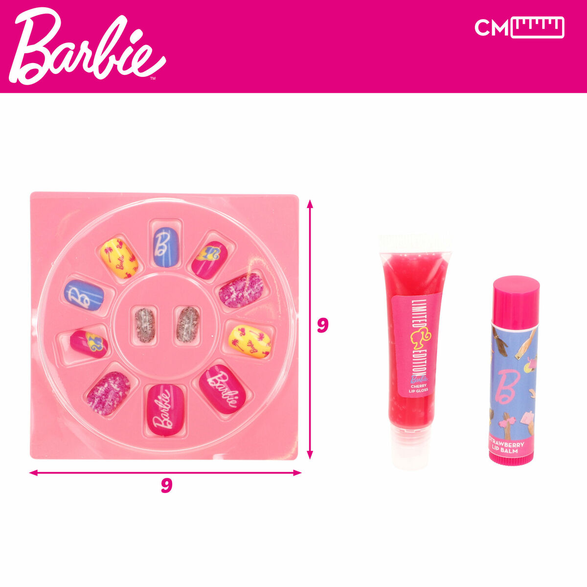 Set de Maquillaje Infantil Barbie 9 x 1 x 9 cm