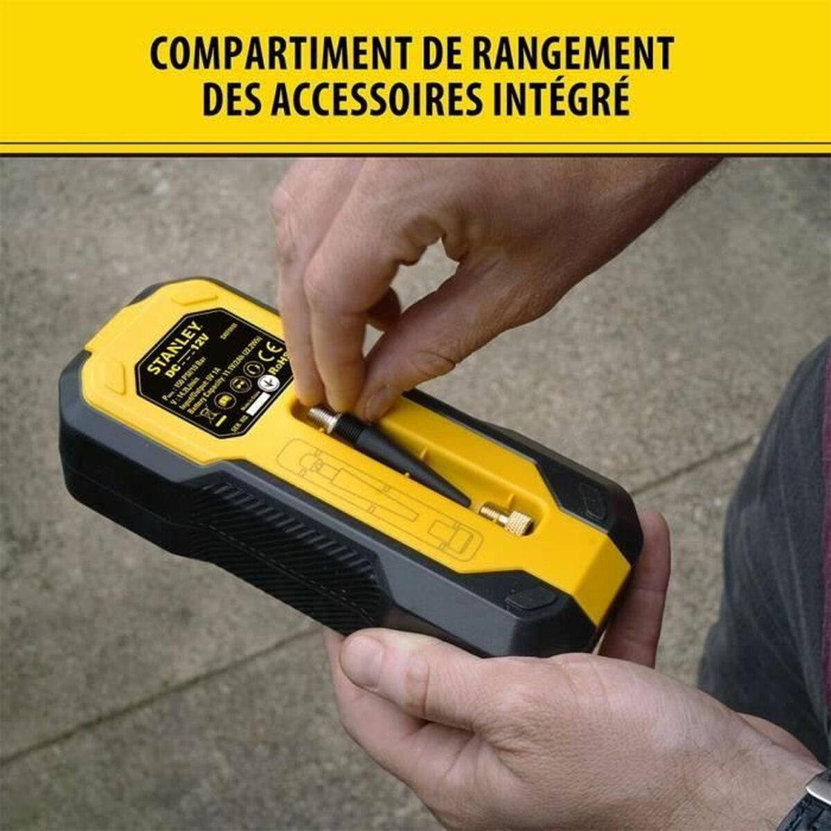 Inflador y Bomba de Vacío Recargable 2 en 1 Stanley 12 L/MIN