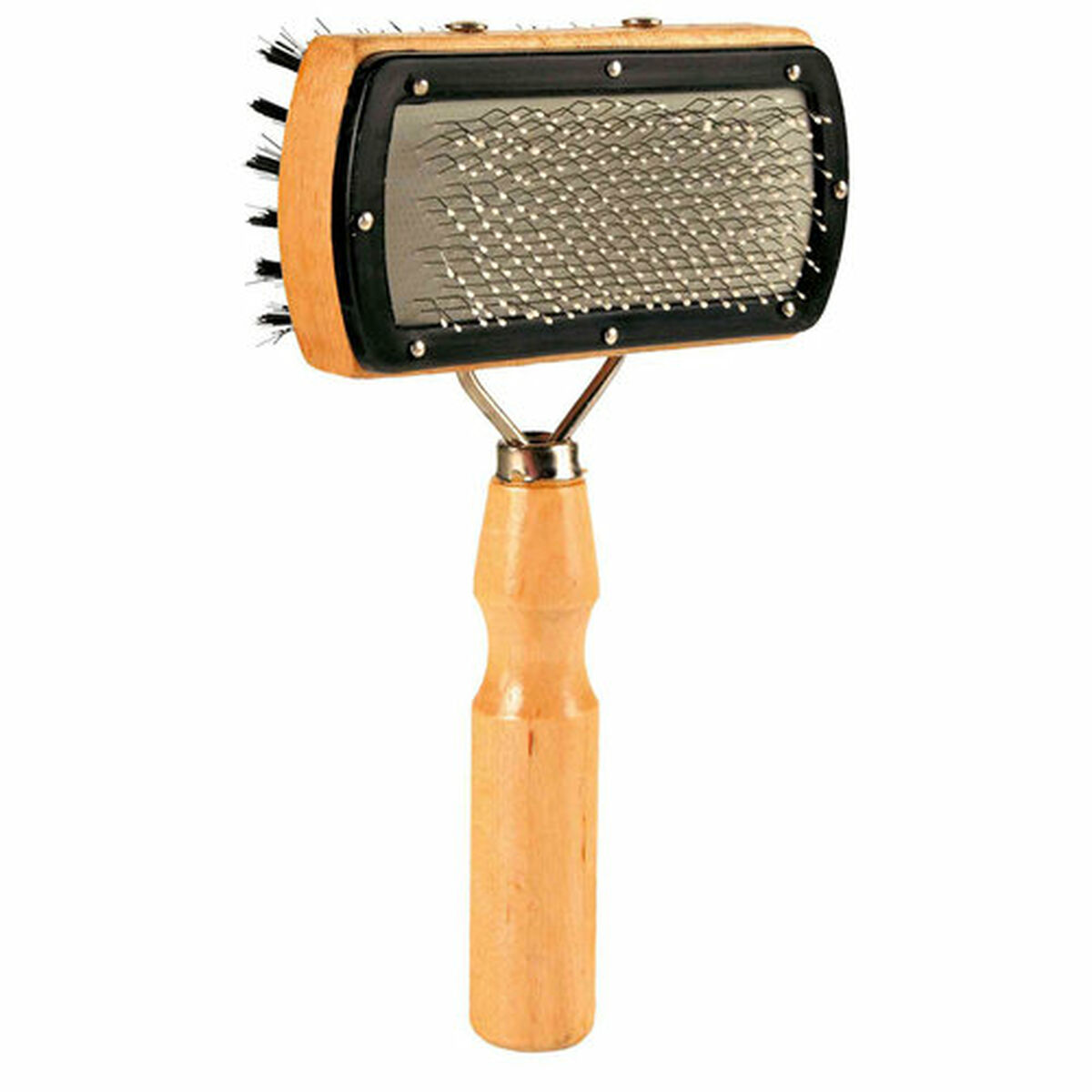 Cepillo para cardar Trixie Nailon Madera Metal 10 × 18 CM Bicolor