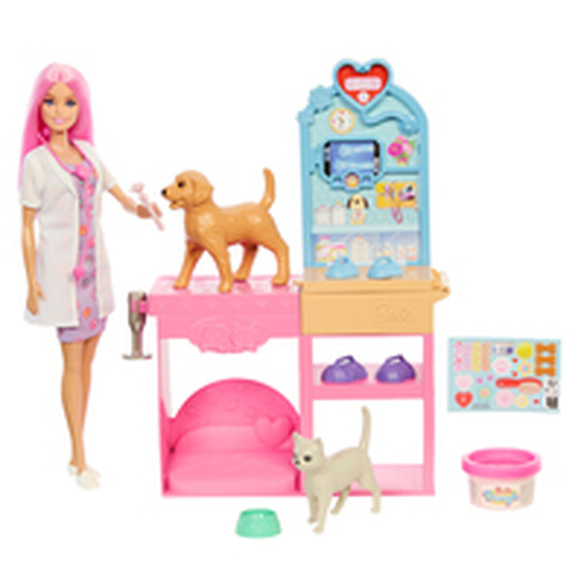 Playset Barbie Veterinarian Clinic 15 Piezas