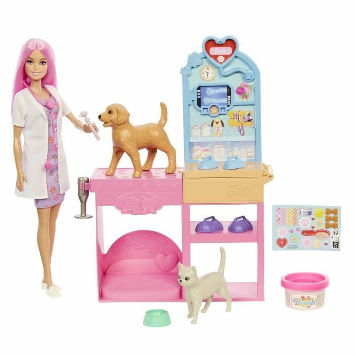 Playset Barbie Veterinarian Clinic 15 Piezas