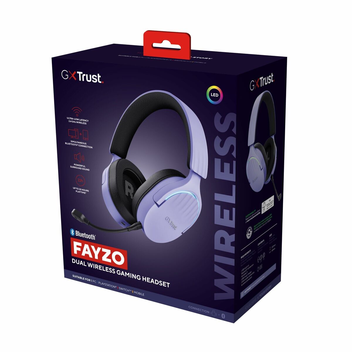 Auriculares con Micrófono Gaming Trust GXT 491 Negro Púrpura