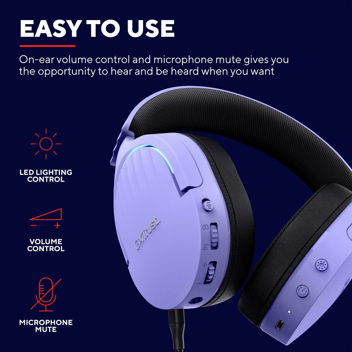 Auriculares con Micrófono Gaming Trust GXT 491 Negro Púrpura