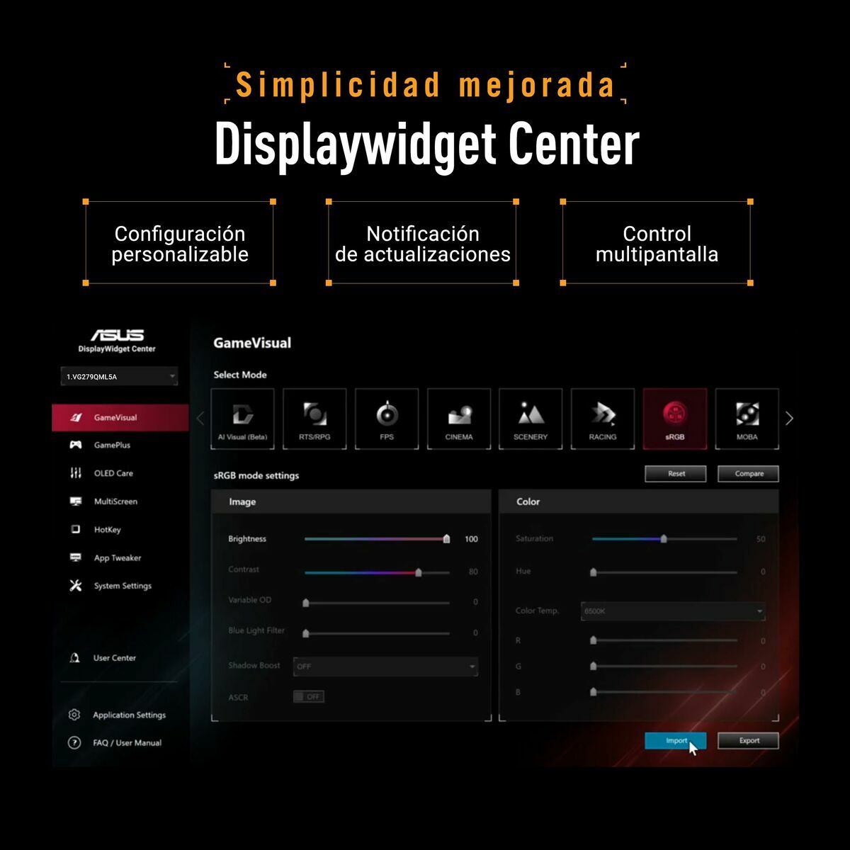 Monitor Gaming Asus 90LM0C20-B01171 Full HD 27"