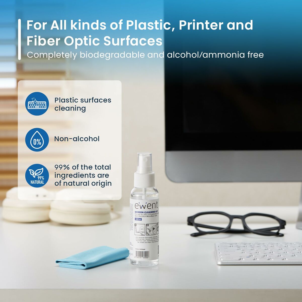 Kit de Limpieza para Pantallas Ewent EW5668 100 ml