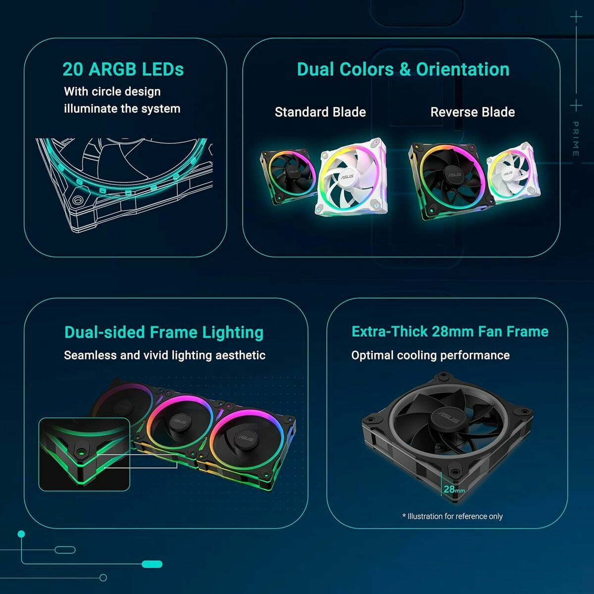 Ventilador de Caja Asus 90DA00L0-B09020 Negro