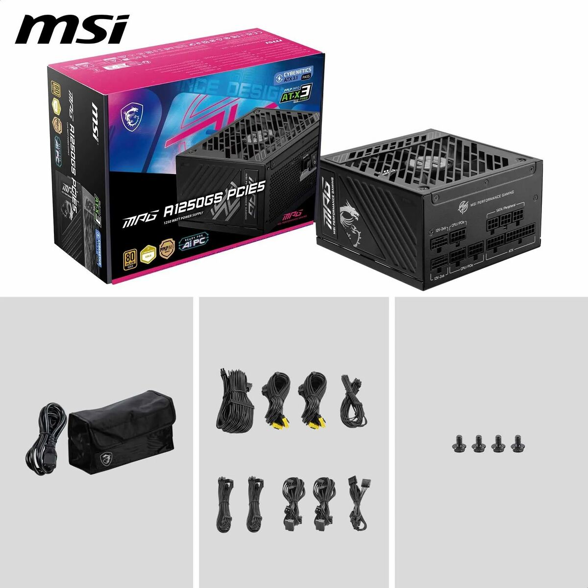 Fuente de Alimentación MSI 306-7ZPFX11-CE0 80 Plus Gold ATX