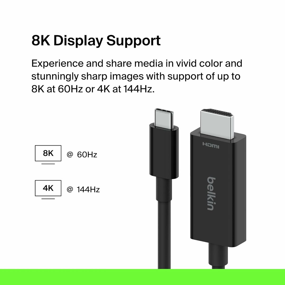 Cable USB-C a HDMI Belkin AVC012bt2MBK Negro 2 m