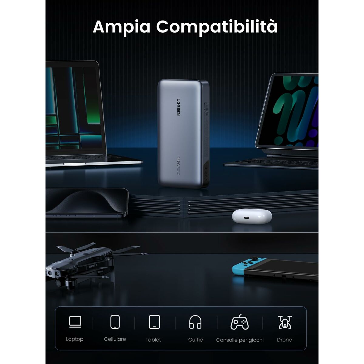 Cable USB a Lightning Ugreen 90597A Gris