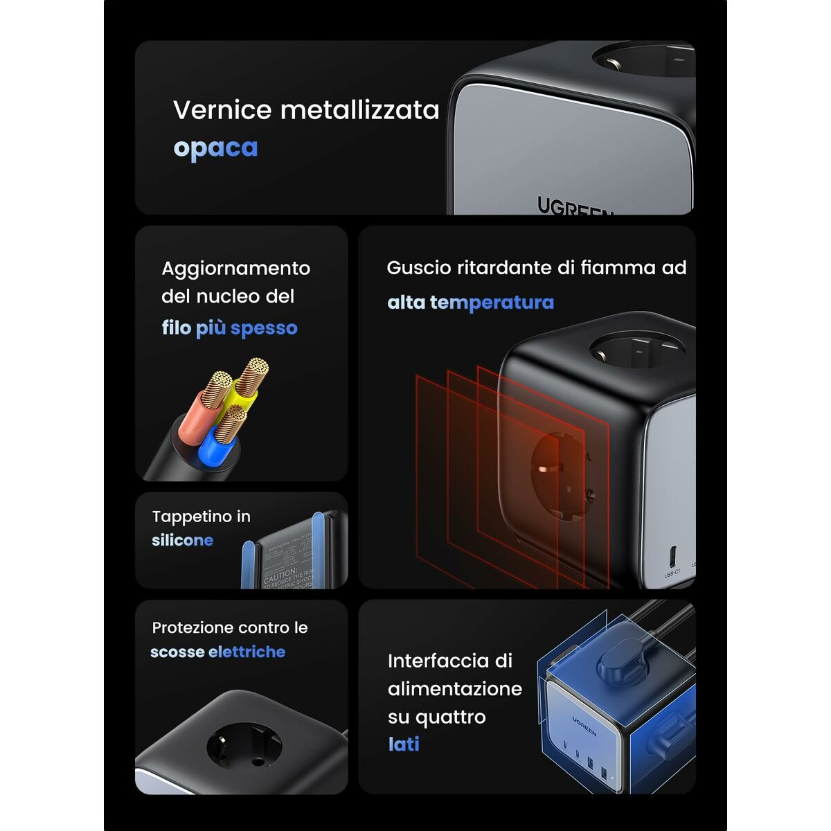 Cable USB a Lightning Ugreen 60113 Gris 1,8 m