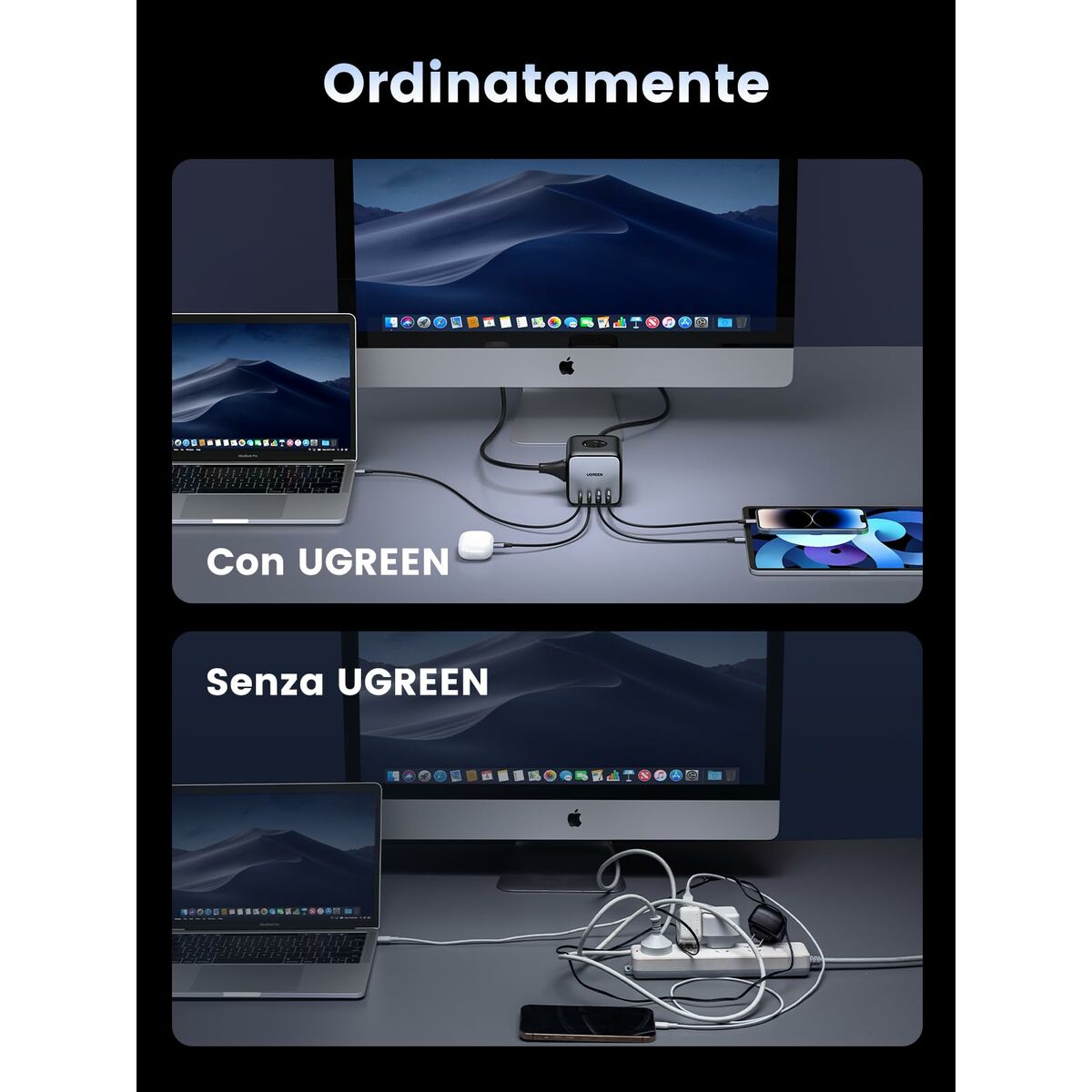 Cable USB a Lightning Ugreen 60113 Gris 1,8 m