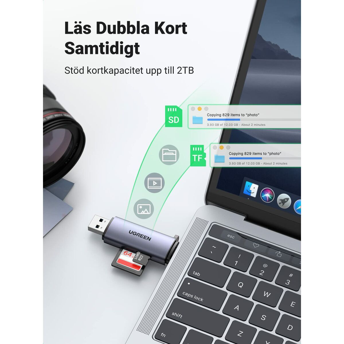 Lector de Tarjetas Ugreen 50706 Plateado