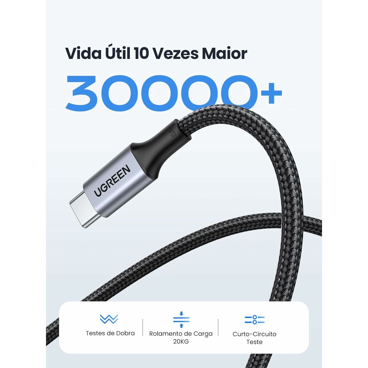 Cable USB a Lightning Ugreen 70427 Negro Plateado 1 m