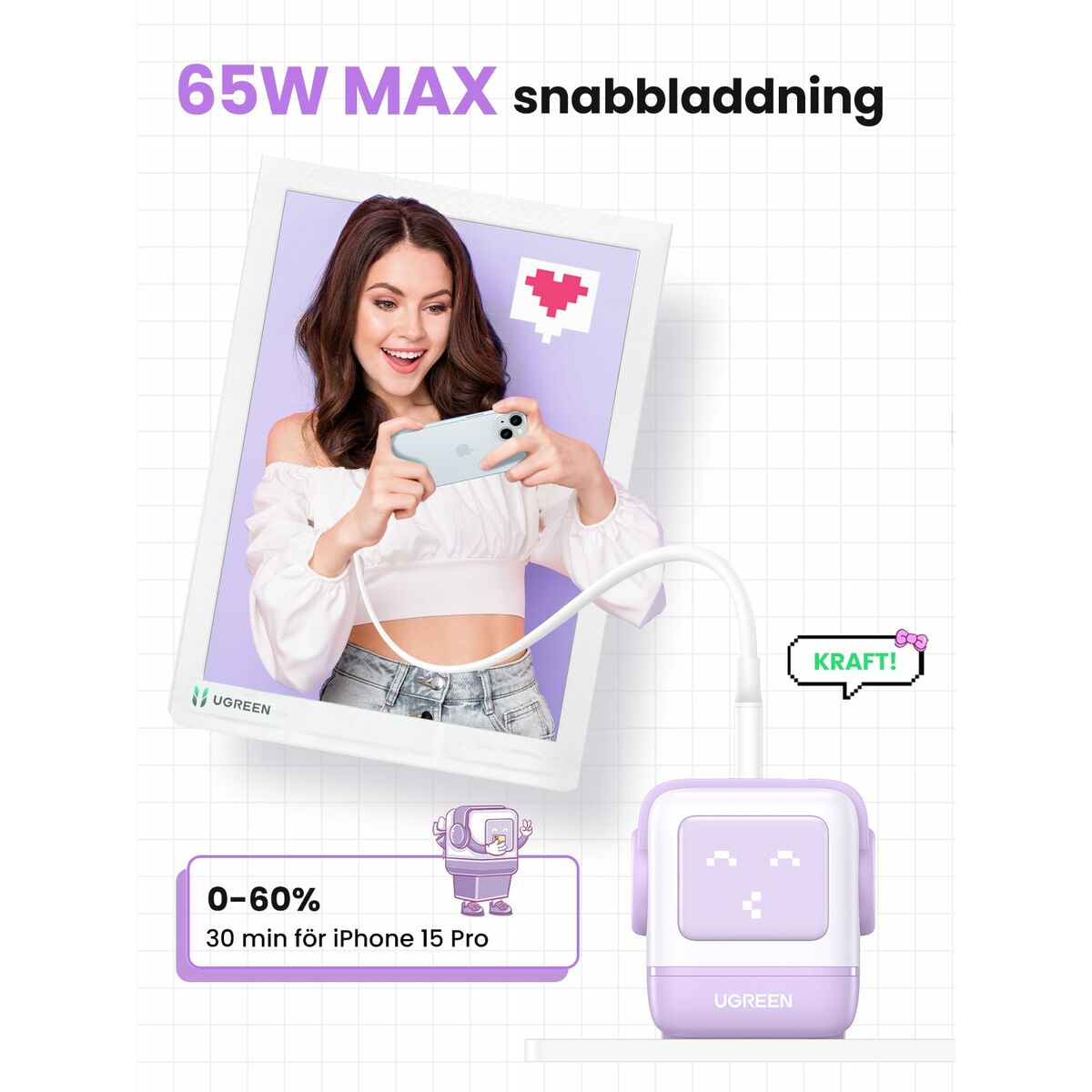 Videocámara de Vigilancia Ugreen 35291 Rosa Púrpura