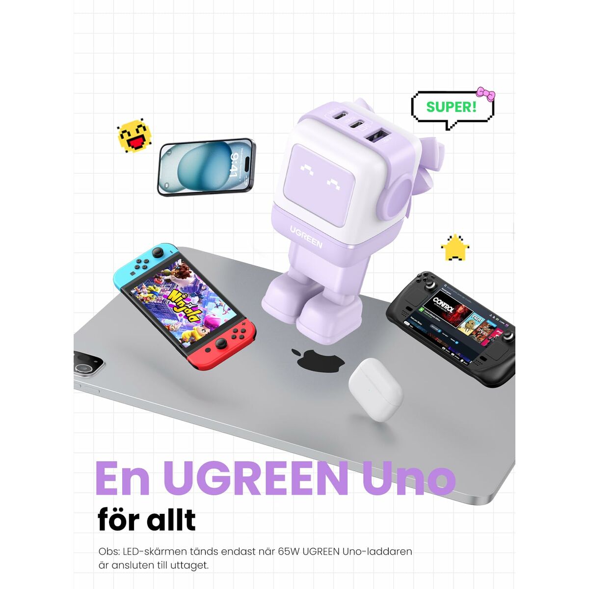 Videocámara de Vigilancia Ugreen 35291 Rosa Púrpura