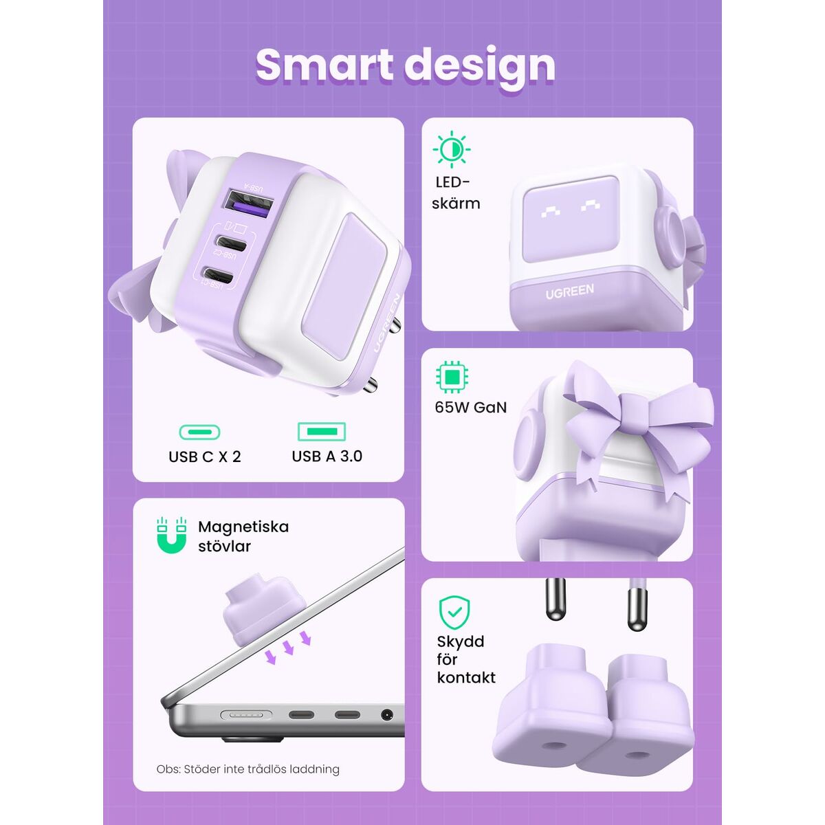 Videocámara de Vigilancia Ugreen 35291 Rosa Púrpura