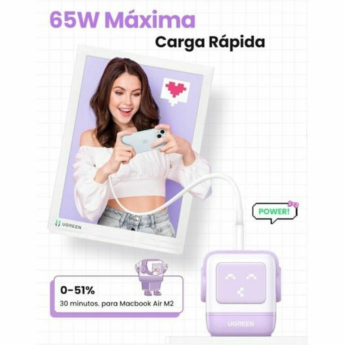 Videocámara de Vigilancia Ugreen 35291 Rosa Púrpura