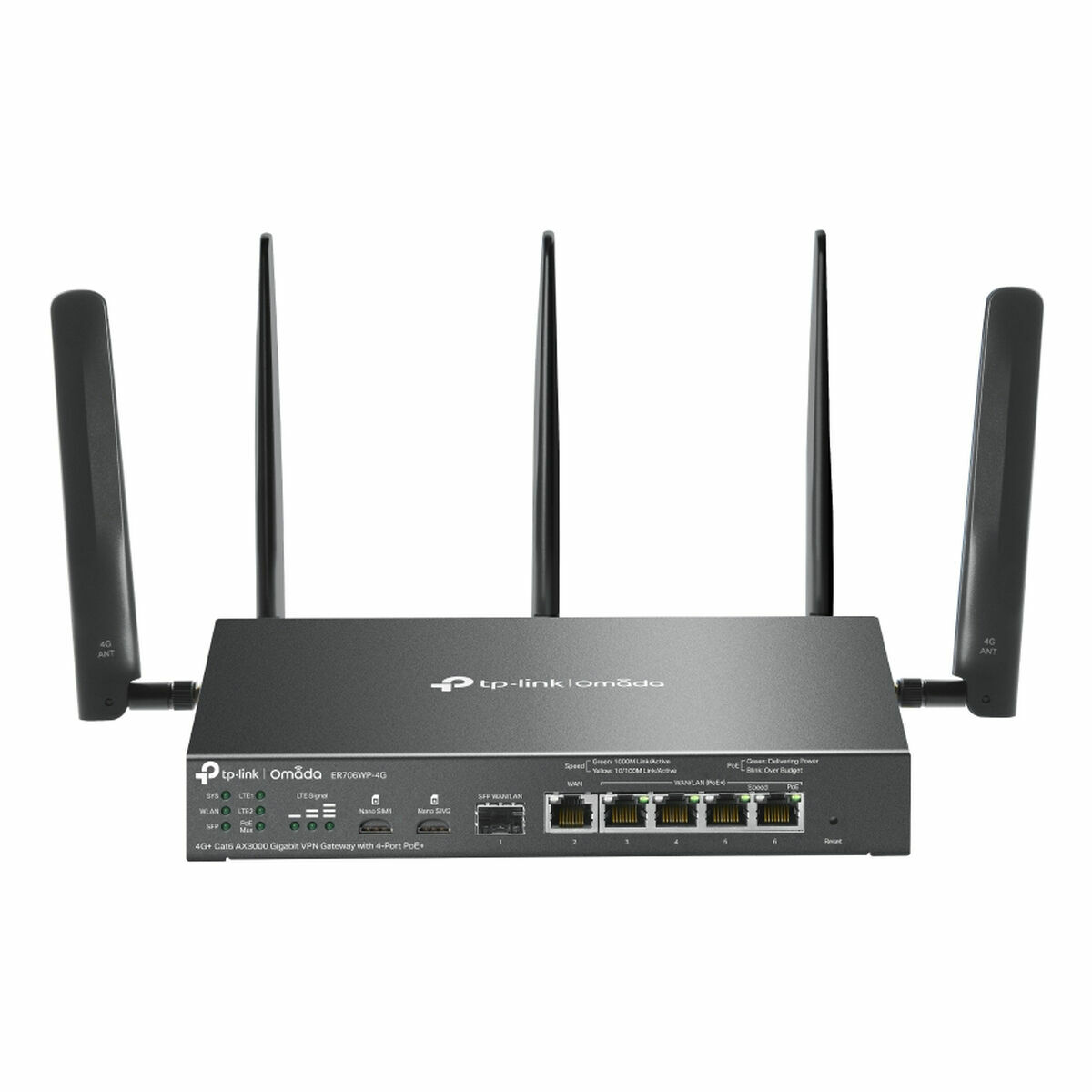 Router TP-Link ER706WP-4G Negro USB RJ45 Ethernet LAN PoE x 1
