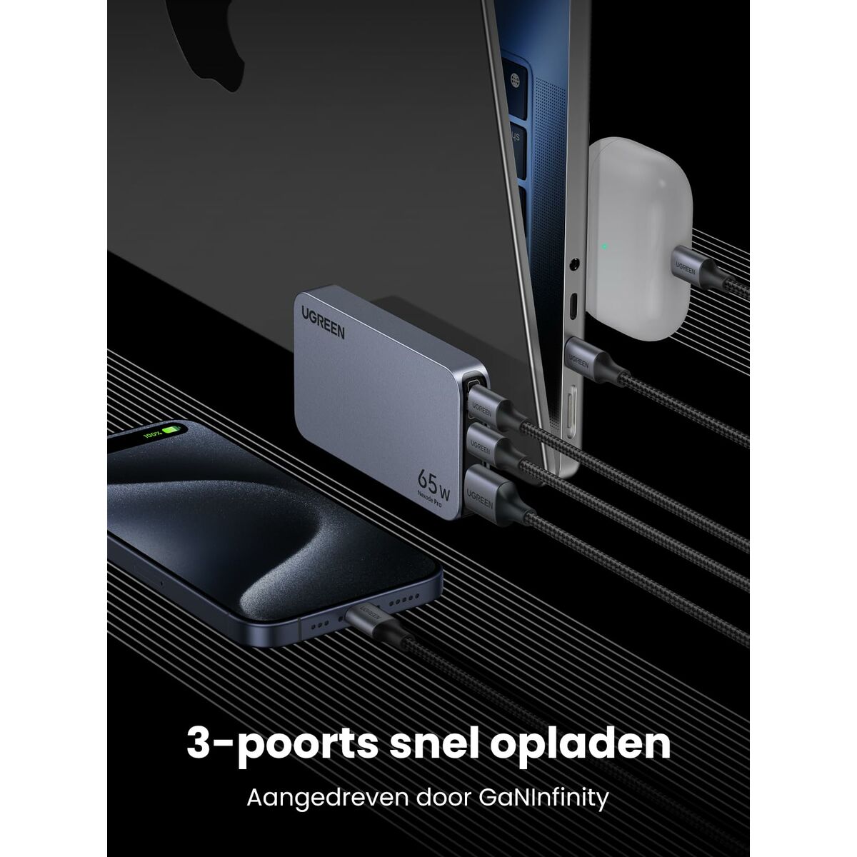 Cable USB a Lightning Ugreen UG25356 Negro