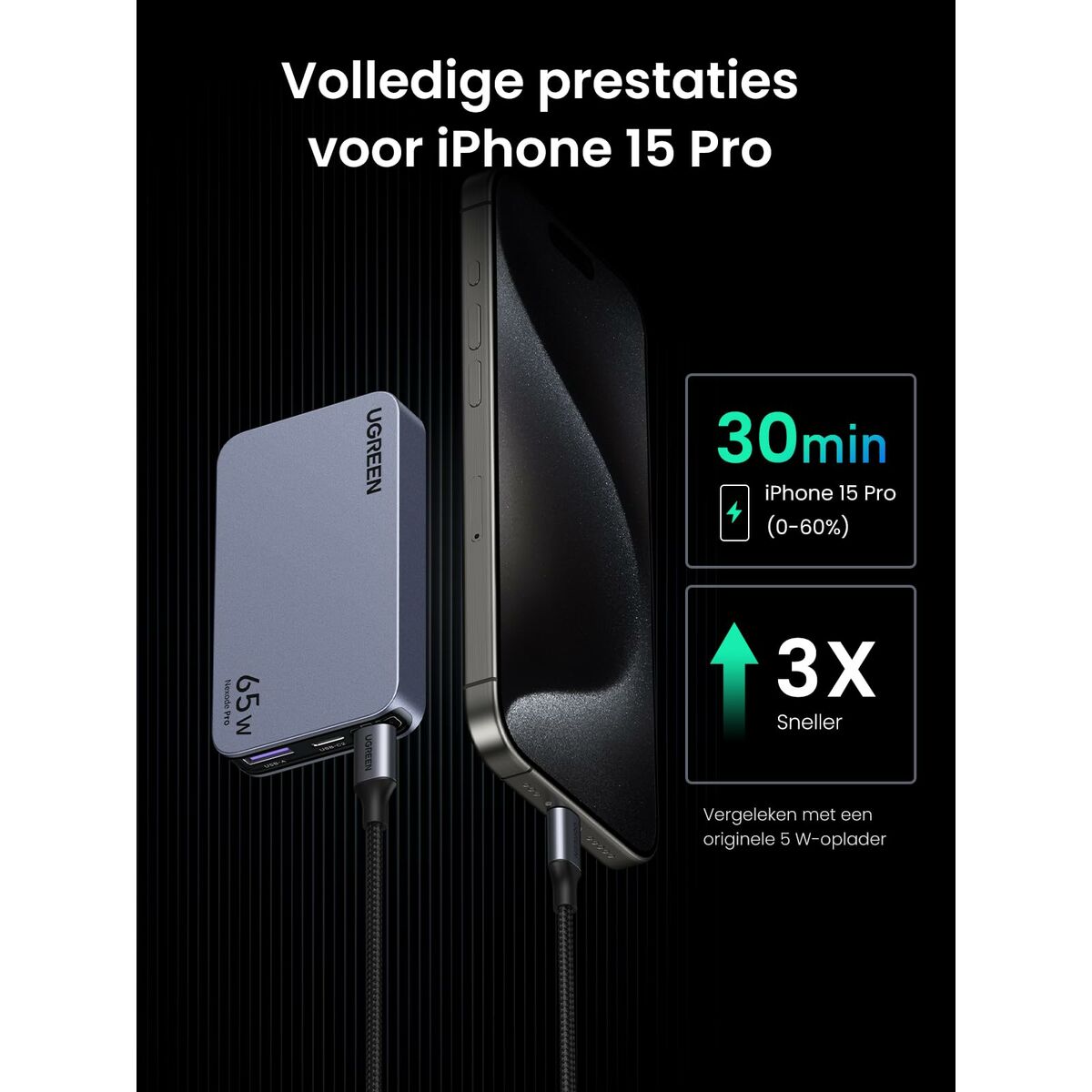 Cable USB a Lightning Ugreen UG25356 Negro