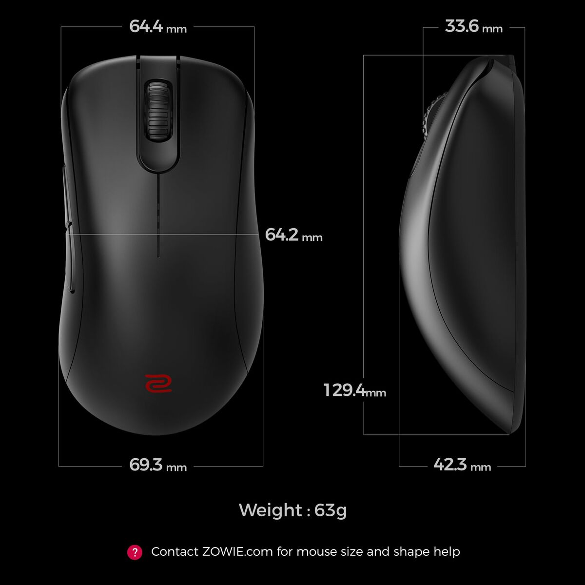 Ratón Zowie 9H.N4TBE.A2E Negro 3200 DPI