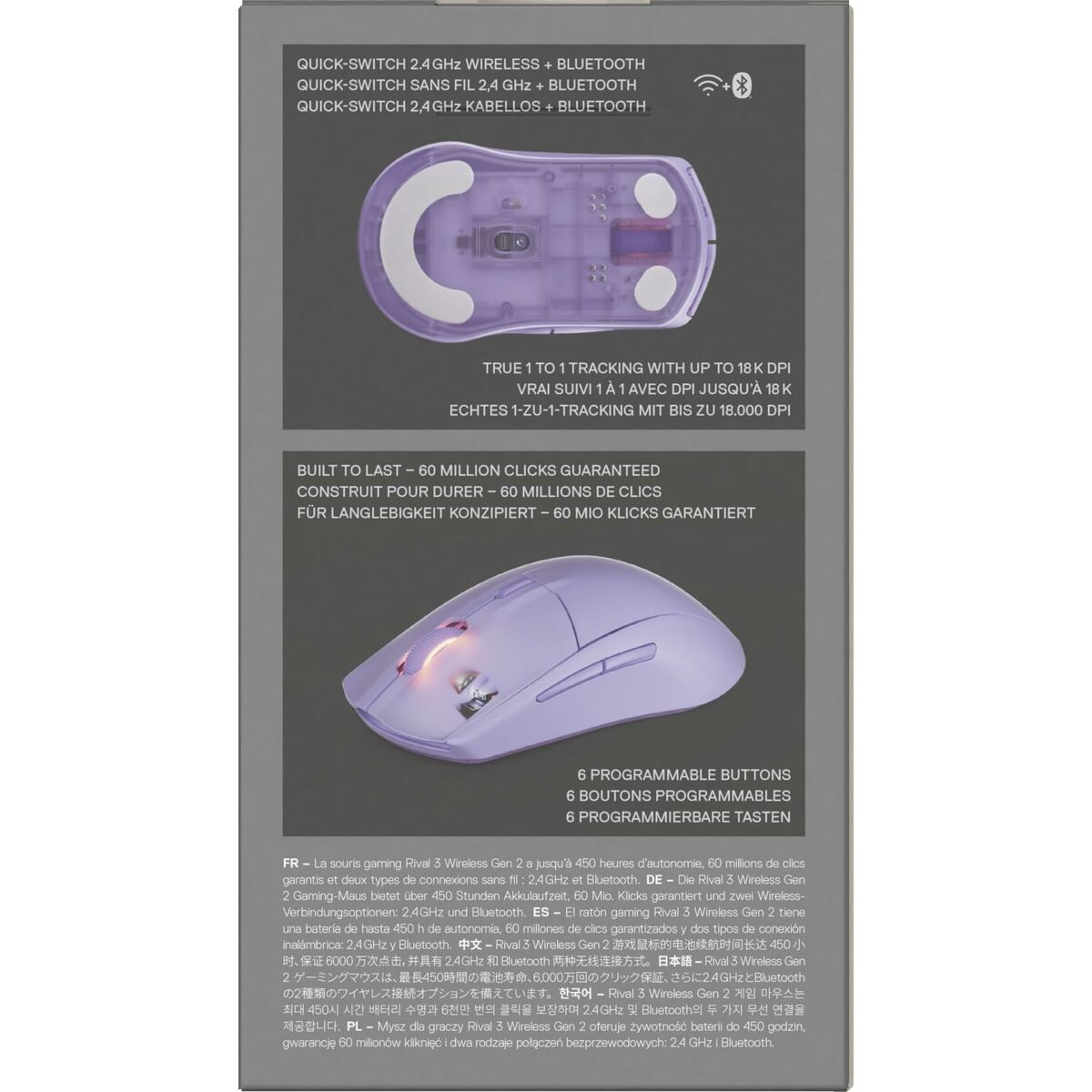 Ratón SteelSeries 62525 Lavanda