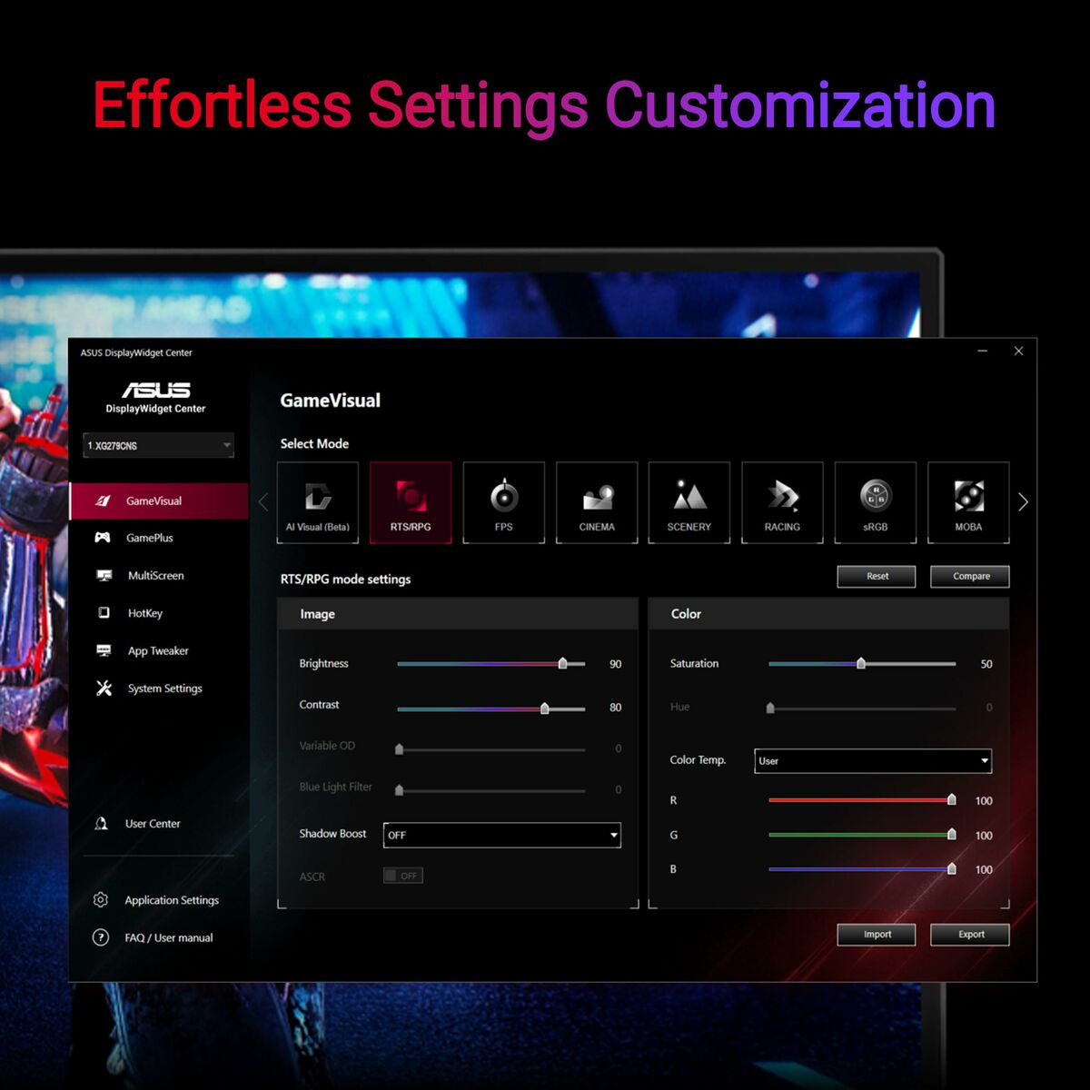 Monitor Gaming Asus 90LM0AW0-B01371 Full HD 27"