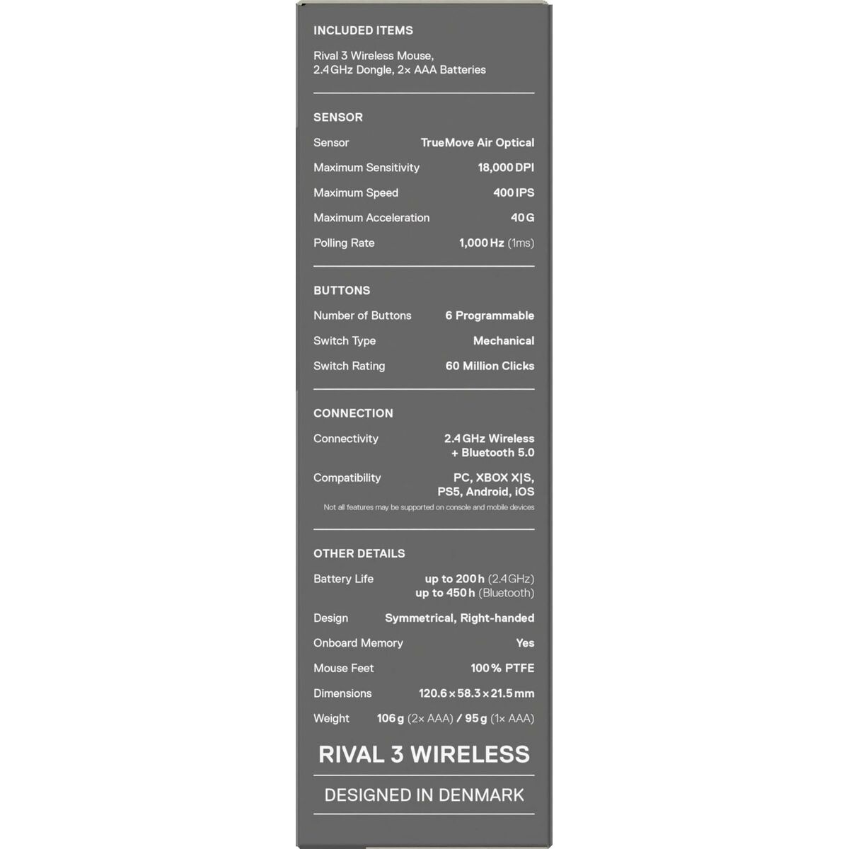 Ratón SteelSeries 62526 Agua 18000 dpi