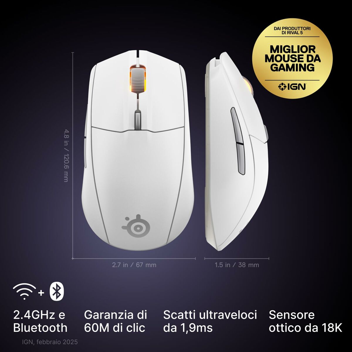 Ratón SteelSeries 62524 Blanco