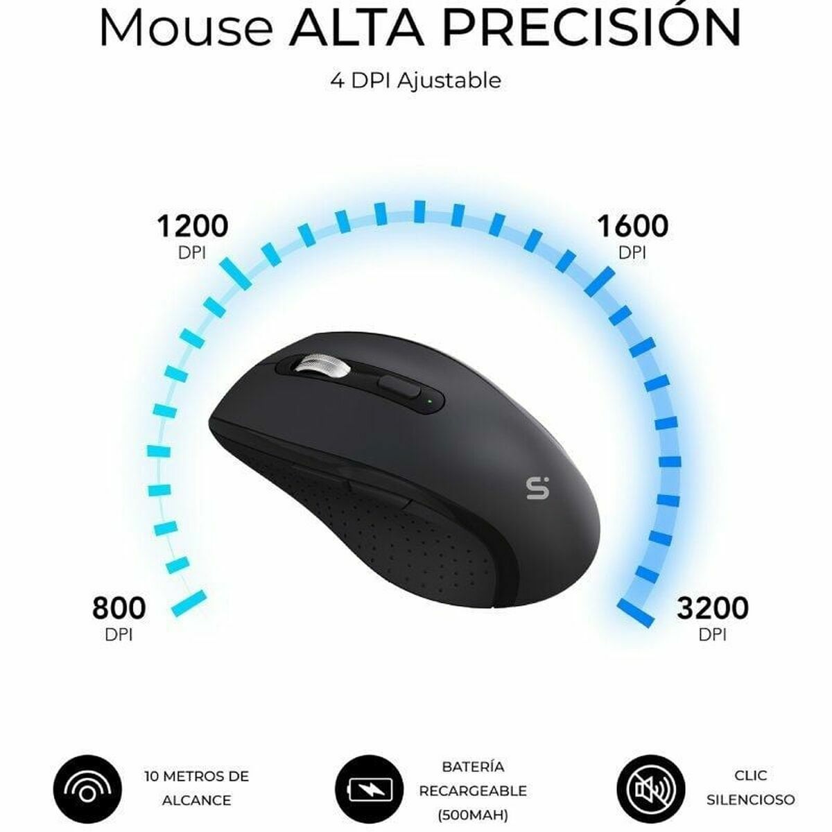 Teclado y Ratón Subblim OFFICE PROWAVE Negro Qwerty Español QWERTY