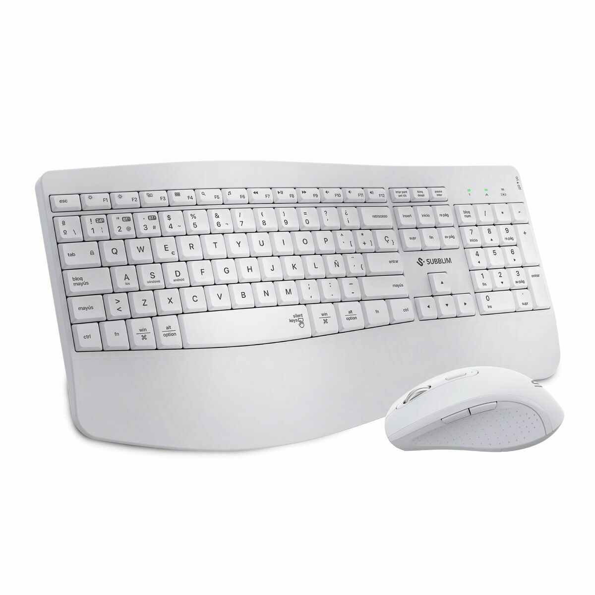 Teclado y Ratón Subblim OFFICE PROWAVE Blanco Qwerty Español QWERTY
