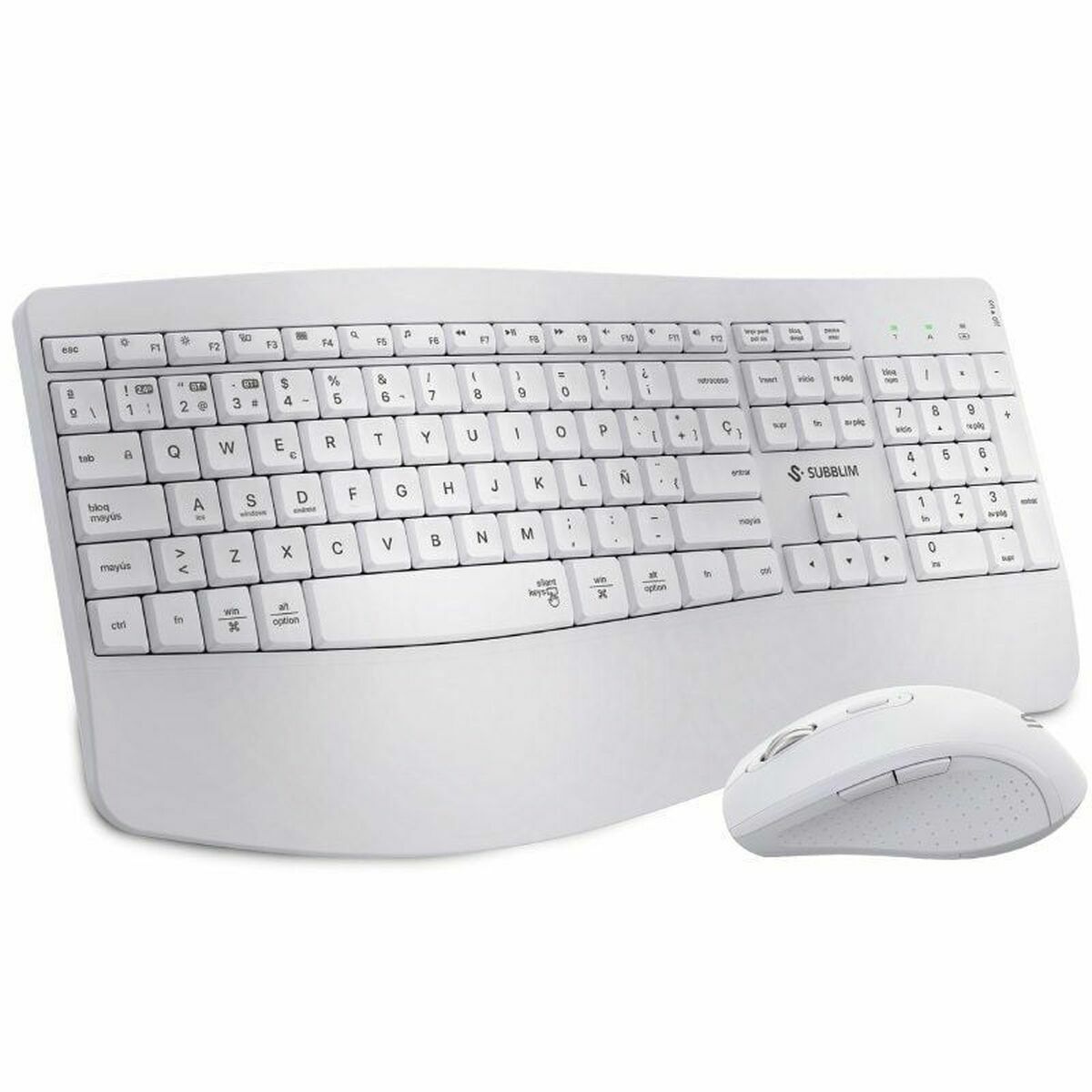 Teclado y Ratón Subblim OFFICE PROWAVE Blanco Qwerty Español QWERTY