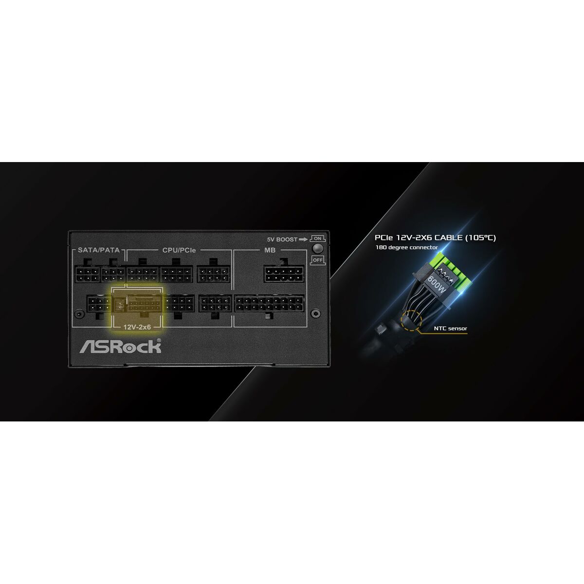 Fuente de Alimentación ASRock 90-UXP100-GFEAAB 1000 W 80 Plus Gold