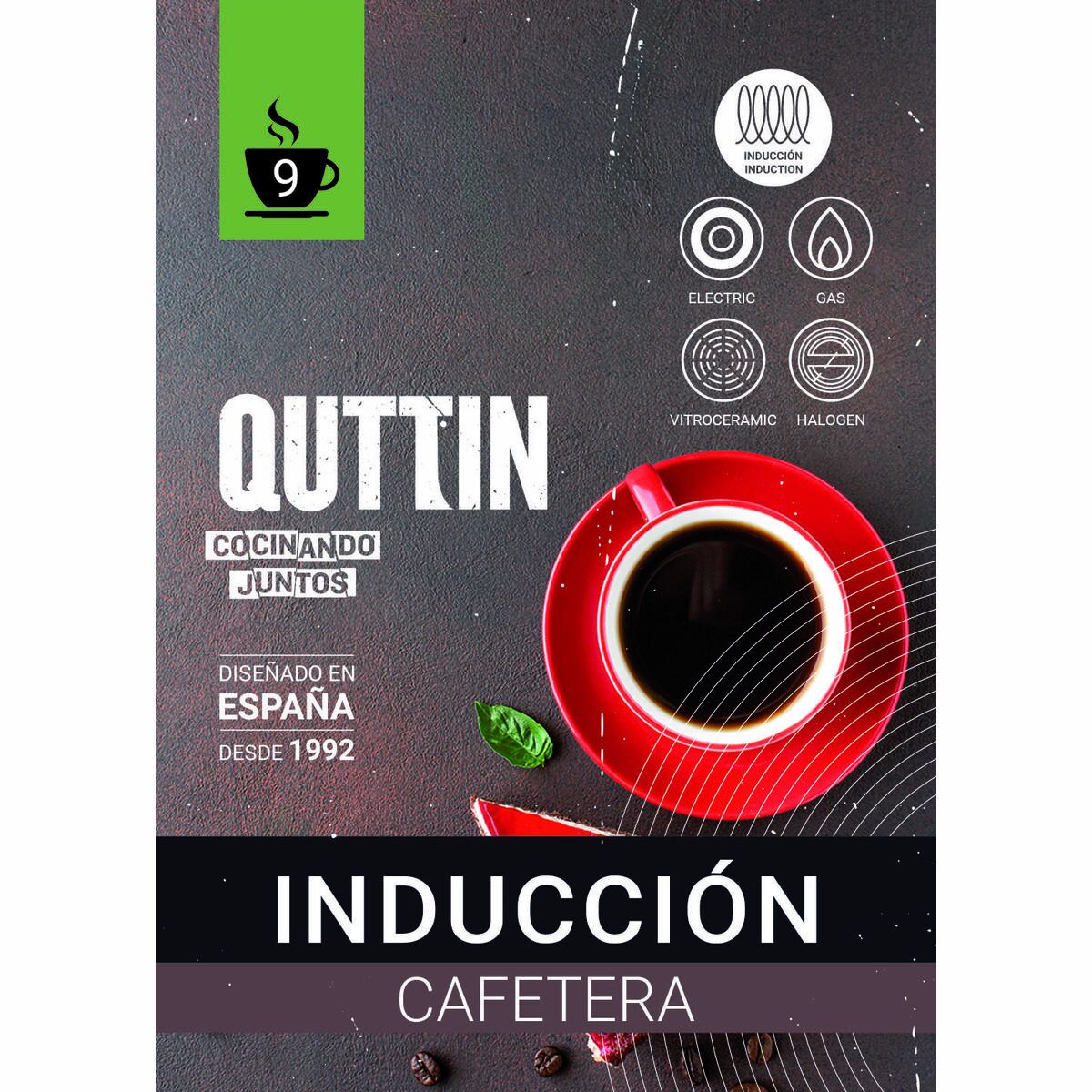 Cafetera Italiana Quttin Rojo Aluminio 0,45 L (6 Unidades)