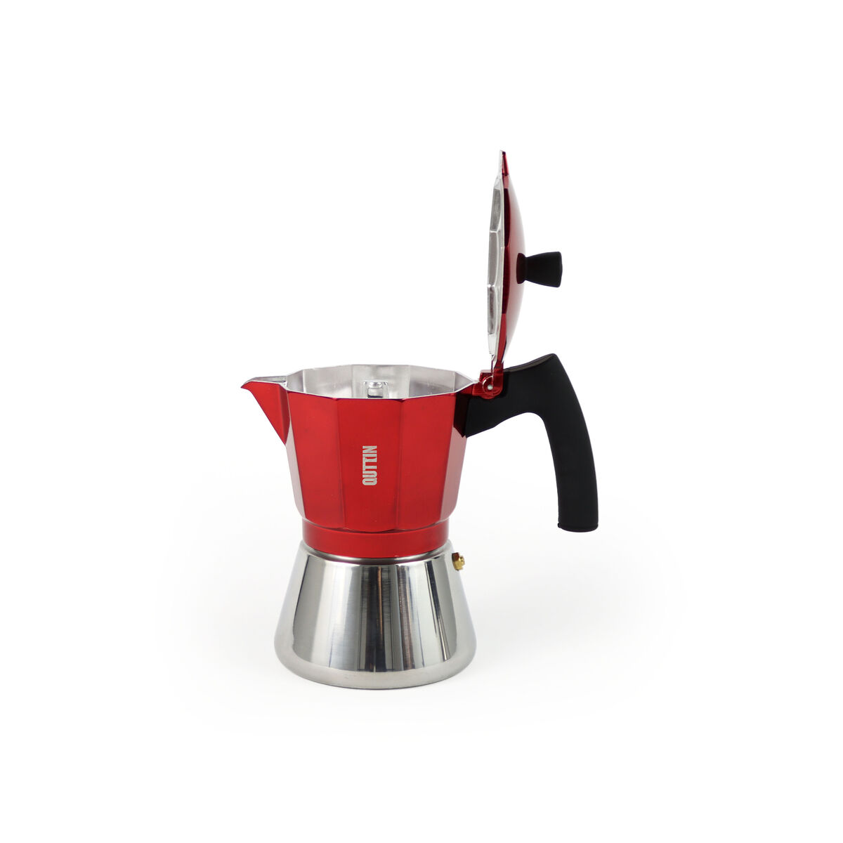Cafetera Italiana Quttin Rojo Aluminio (6 Unidades)