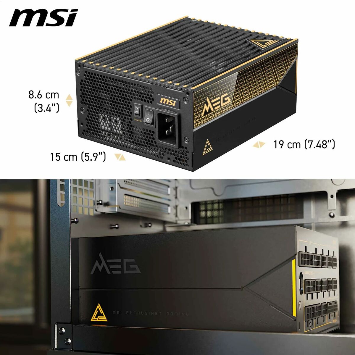 Fuente de Alimentación MSI 306-7ZPEX11-CE0 1600 W ATX 80 PLUS Titanium