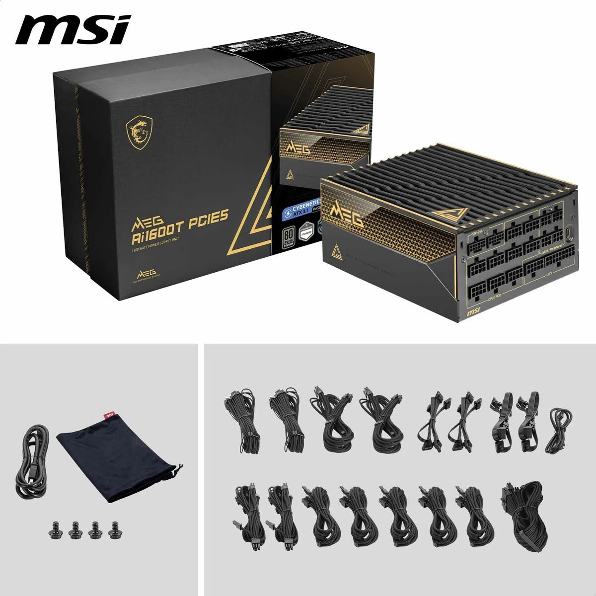 Fuente de Alimentación MSI 306-7ZPEX11-CE0 1600 W ATX 80 PLUS Titanium